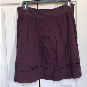 Loft purple eyelet skirt. Size 4